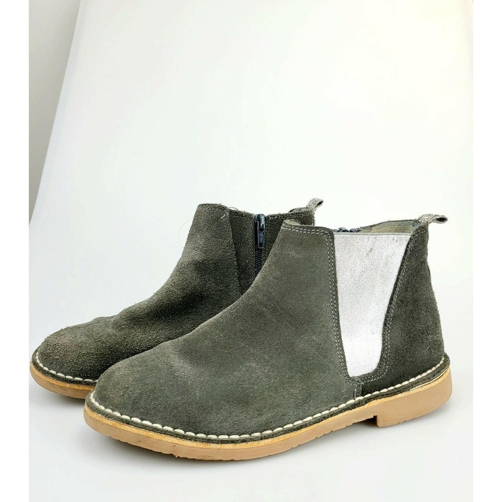 Green Boots 5 35 Black Pull On Chelsea Ankle Booties Frenchic Glitter